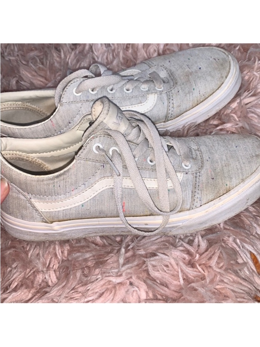 Vans Light Gray Low-Top Canvas Sneakers